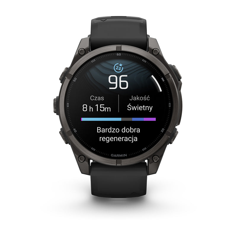 Garmin fēnix 9 – smartwatch, 47 mm, Tytanowy z silikonowym paskiem w kolorze Black