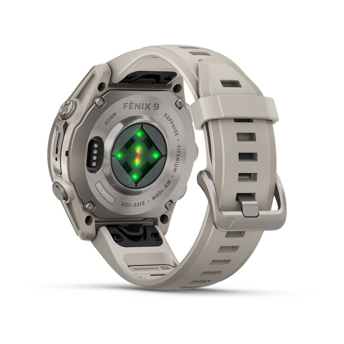Garmin fēnix 9 – smartwatch, 43 mm, Tytanowy z silikonowym paskiem w kolorze French Gray