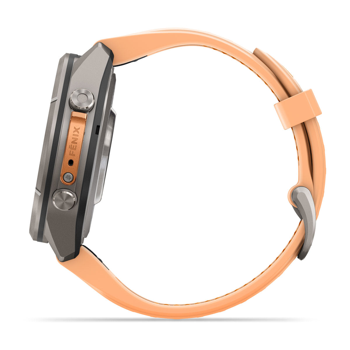 Garmin fēnix 9 Pro – inReach®, 43 mm, Tytanowy z silikonowym paskiem w kolorze Shell Pink / Autumn Orange