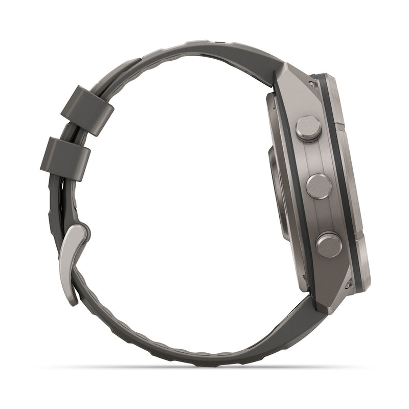 Garmin fēnix 9 Pro Solar– inReach®, 51 mm, Tytanowy z silikonowym paskiem w kolorze Pebble Gray