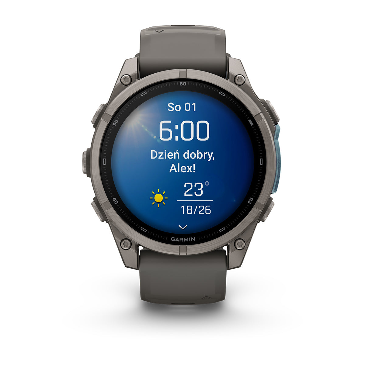 Garmin fēnix 9 – smartwatch, 47 mm, Tytanowy z silikonowym paskiem w kolorze Pebble Gray
