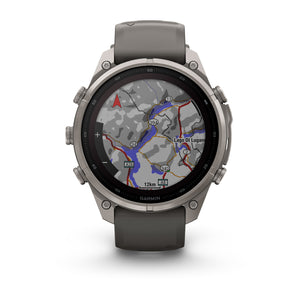 Garmin fēnix 9 Pro Solar – inReach®, 47 mm, Tytanowy z silikonowym paskiem w kolorze Pebble Gray