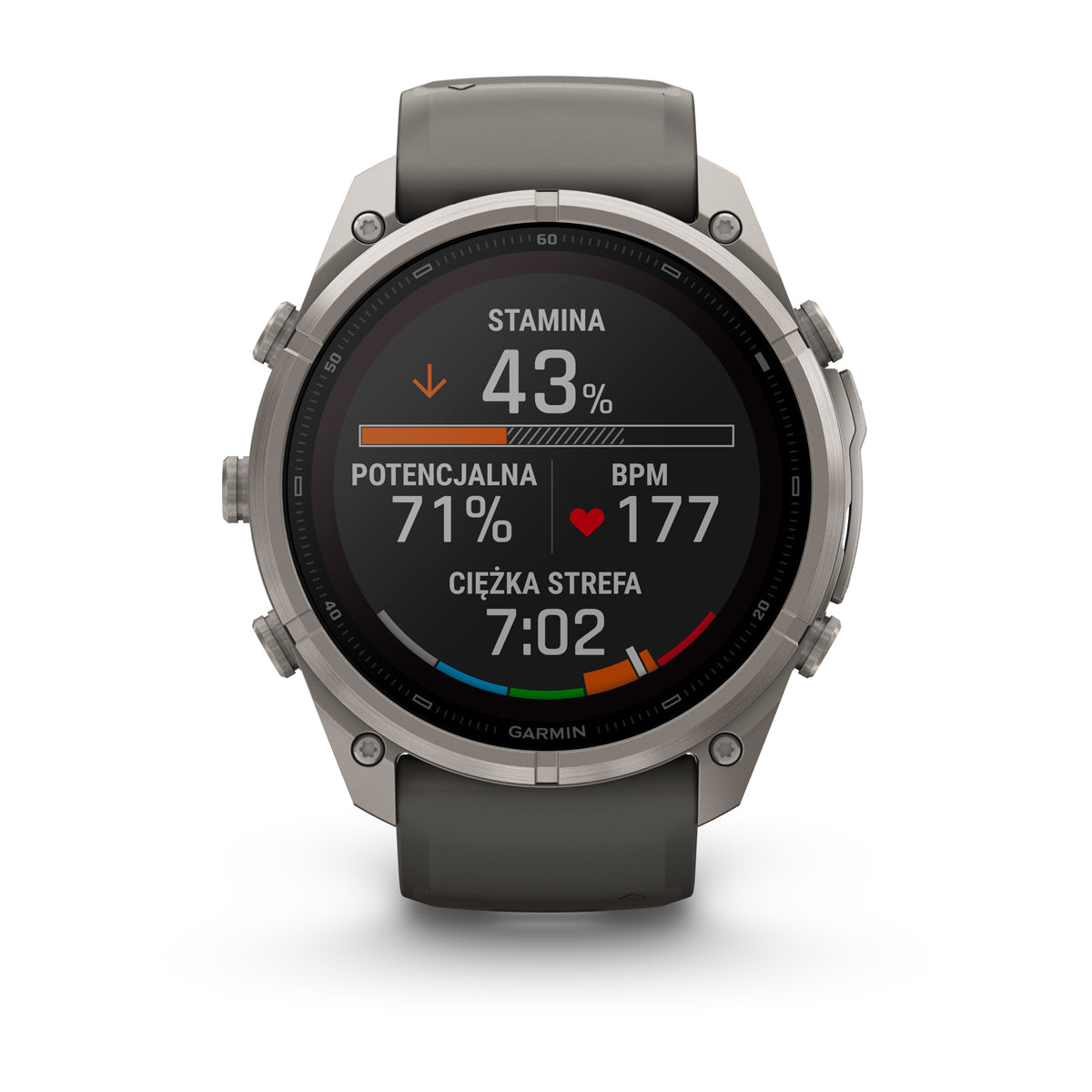 Garmin fēnix 9 Pro Solar– inReach®, 51 mm, Tytanowy z silikonowym paskiem w kolorze Pebble Gray