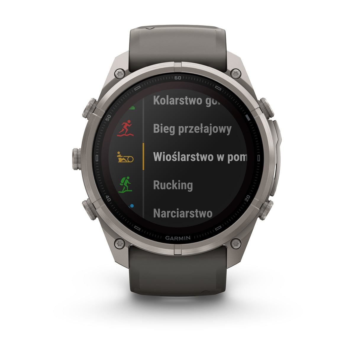 Garmin fēnix 9 Pro Solar– inReach®, 51 mm, Tytanowy z silikonowym paskiem w kolorze Pebble Gray