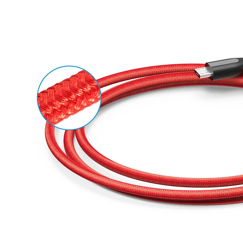 Anker Kabel Powerline+ Pleciony, Micro USB do USB-A, 1,8 m, Czerwony