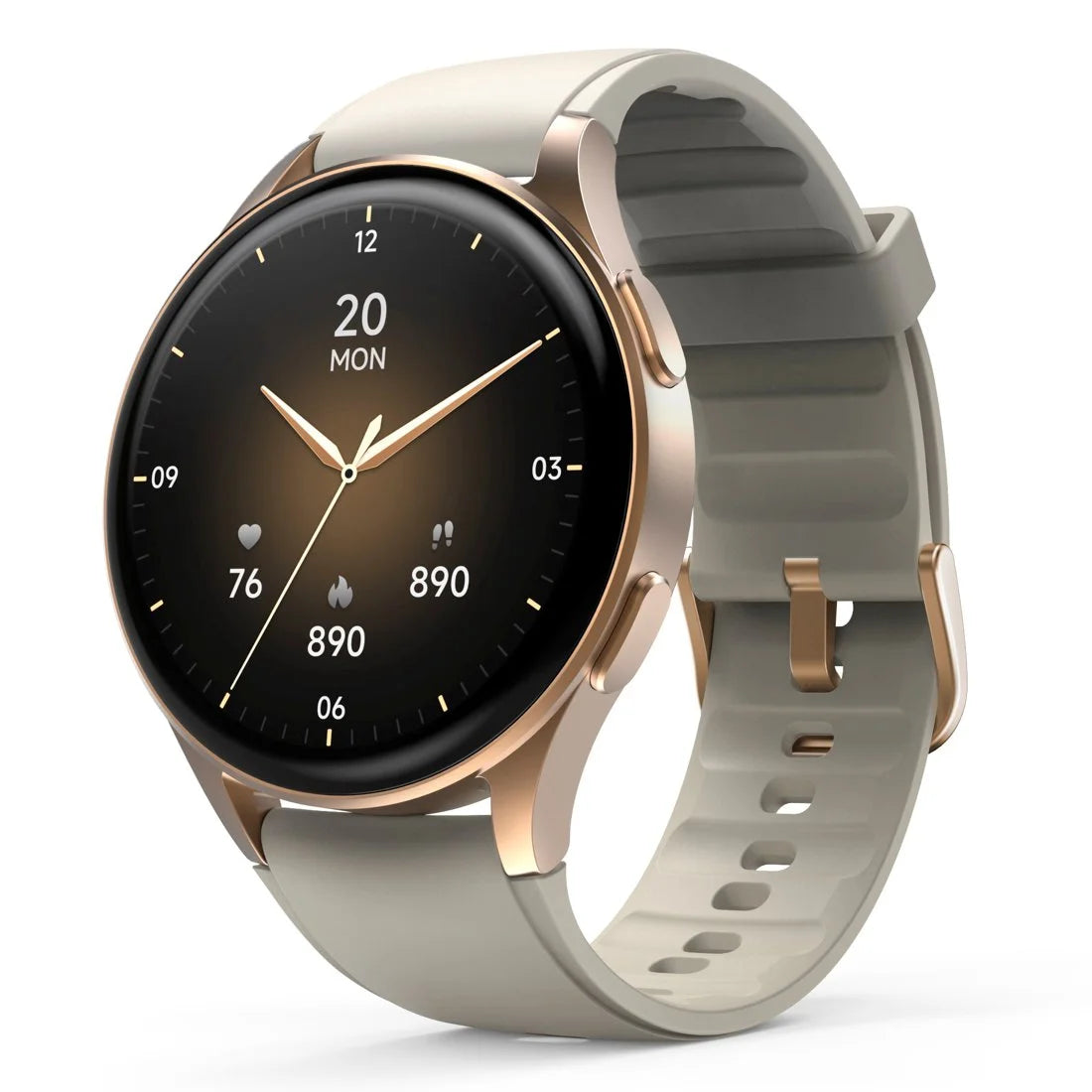 Smartwatch damski Hama 8900 GPS AMOLED zara koperta złota ramka pasek silikonowy