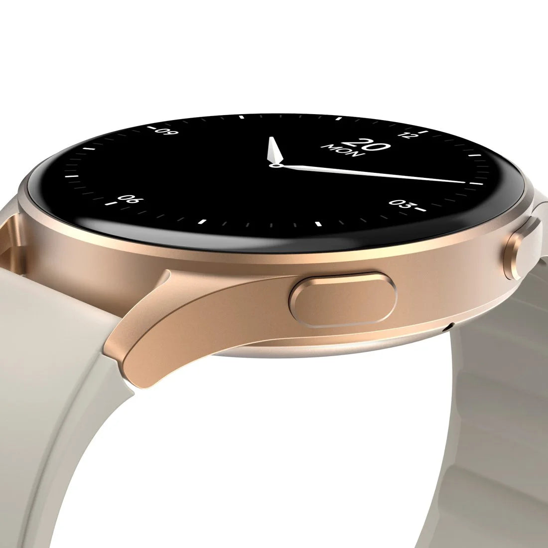 Smartwatch damski Hama 8900 GPS AMOLED zara koperta złota ramka pasek silikonowy