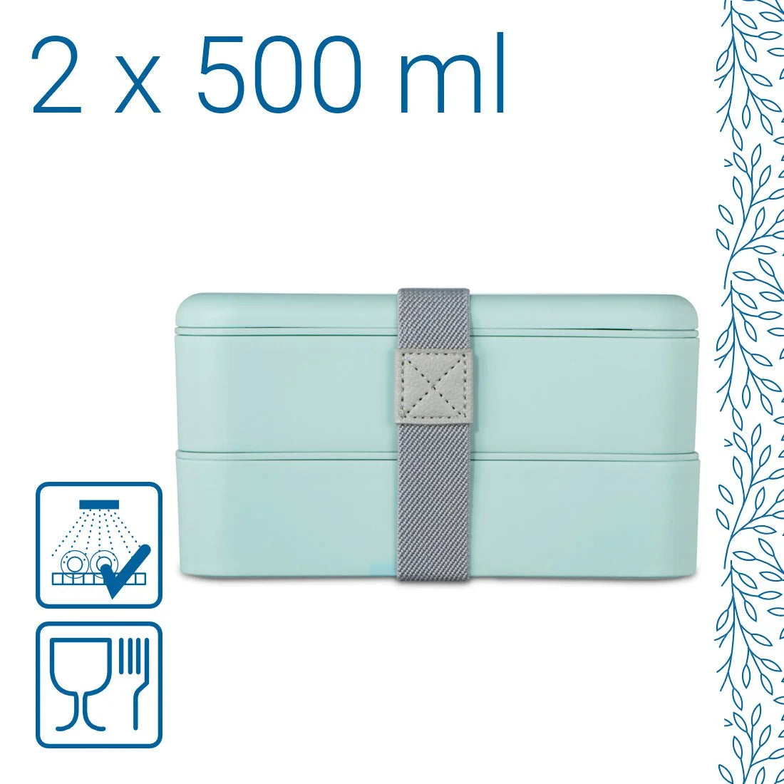 XAVAX Pojemnik na żywność bento, lunchbox, poziomowy "TO GO" 500 ml