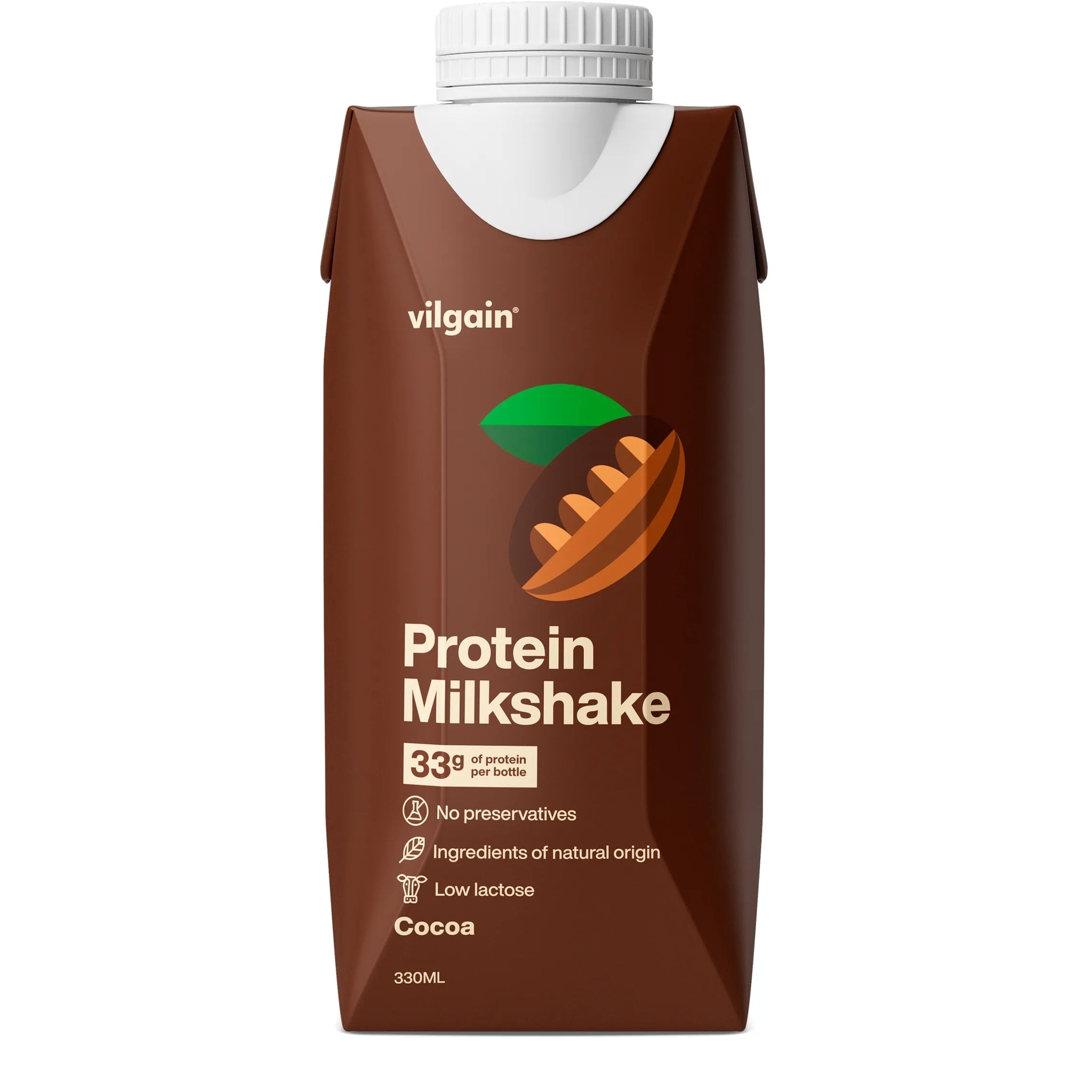 Vilgain Protein Milkshake – Mleczny napój proteinowy, 330 ml, Kakao