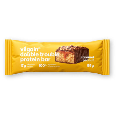 Vilgain Double Trouble Protein Bar – Baton proteinowy, 55 g, Orzeszki ziemne z solonym karmelem