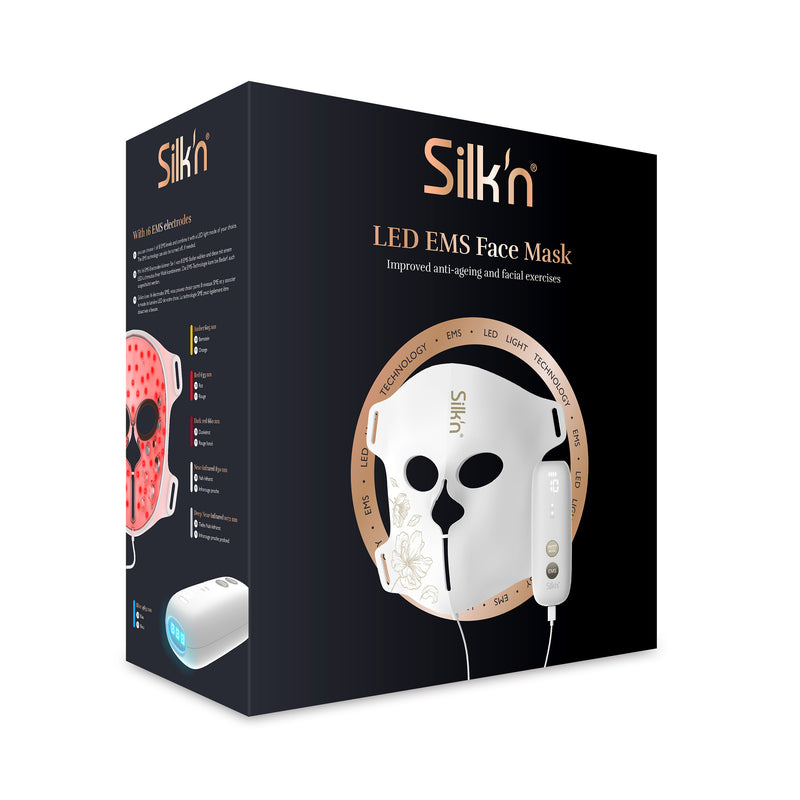 Silk'n Maska LED na twarz z funkcją EMS – biała