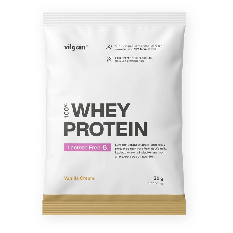 Vilgain Lactose Free Whey Protein – Białko serwatkowe bez laktozy, 30 g, Krem waniliowy