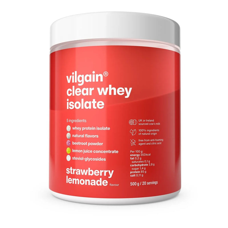 Vilgain Clear Whey Isolate – Białko serwatkowe, 500 g, Strawberry lemonade