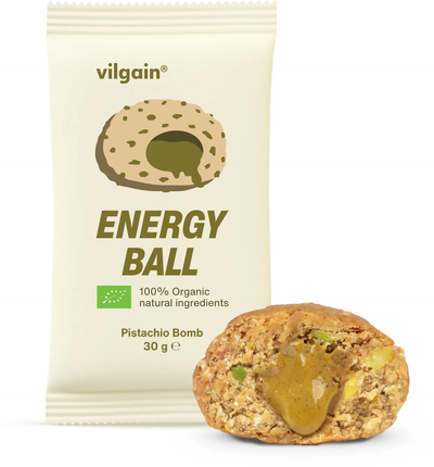 Vilgain Energy Ball BIO – Baton energetyczny (kulka), 30 g, Krem pistacjowy