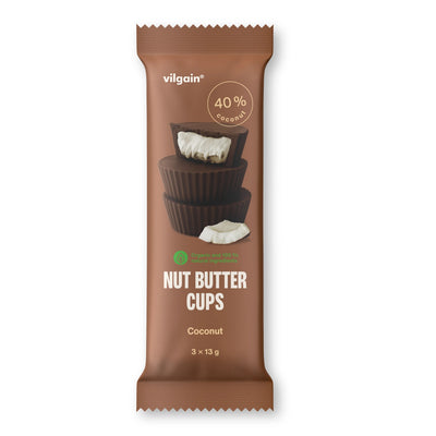 Vilgain Nut Butter Cups BIO – Przekąska, 39 g (3 x 13 g), Kokos