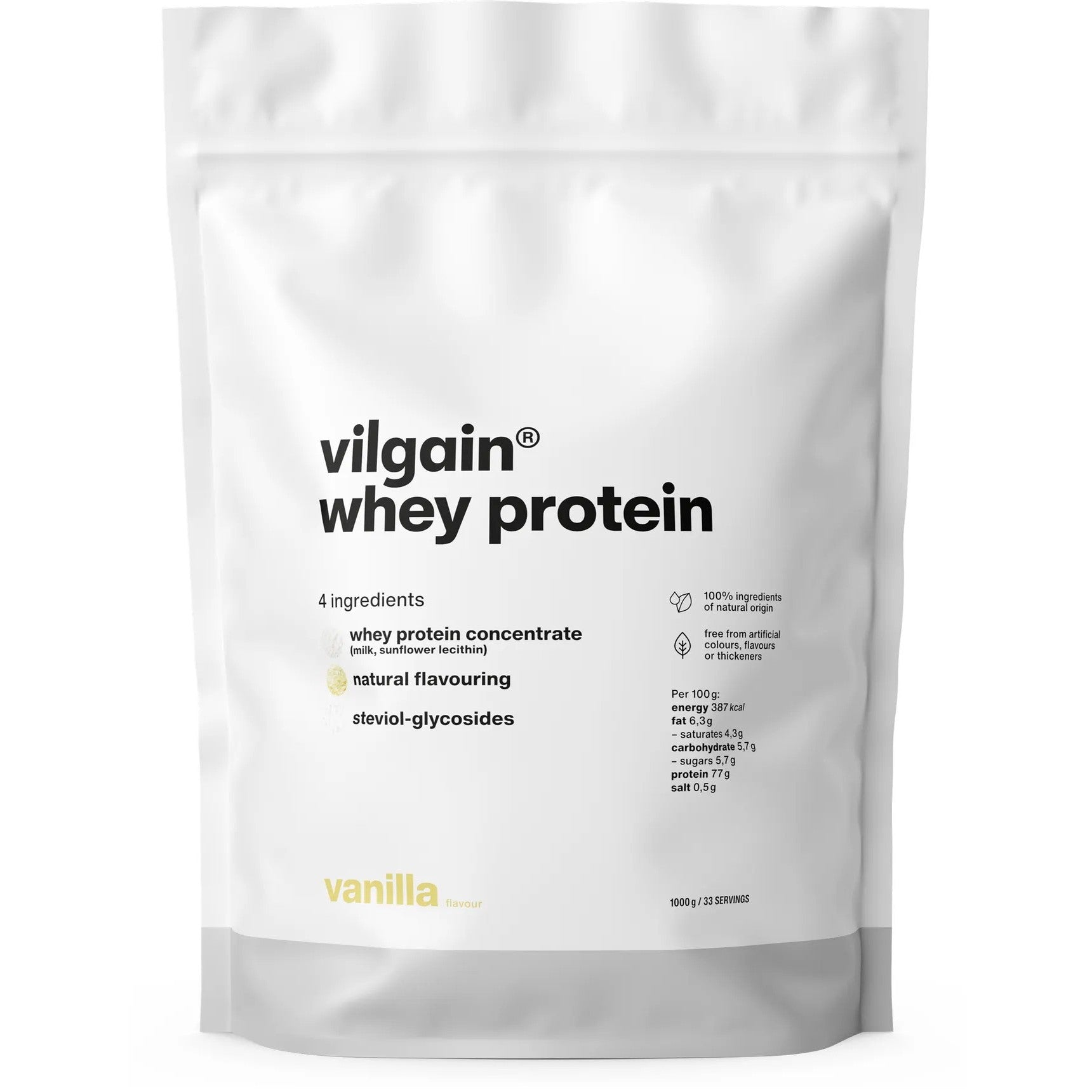 Vilgain Whey Protein – Białko serwatkowe, 1000 g, Wanilia