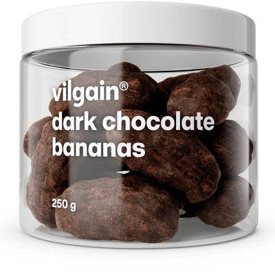 Vilgain Banany w gorzkiej czekoladzie – Przekąska owocowa, 250 g, Gorzka czekolada