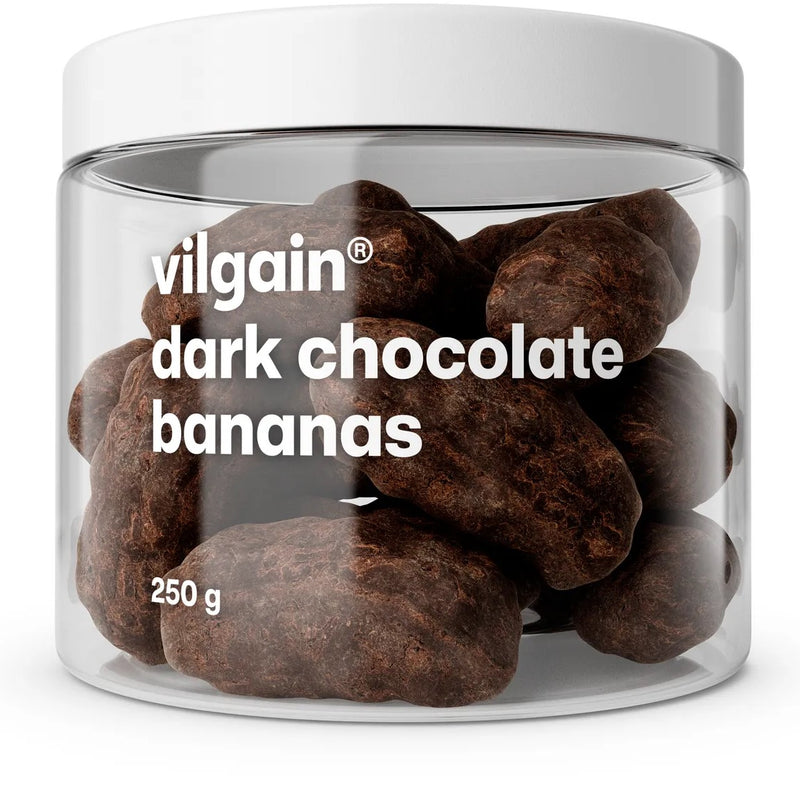 Vilgain Banany w gorzkiej czekoladzie – Przekąska owocowa, 250 g, Gorzka czekolada