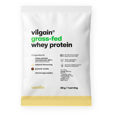 Vilgain Grass‑Fed Whey Protein – Białko serwatkowe, 30 g, Wanilia