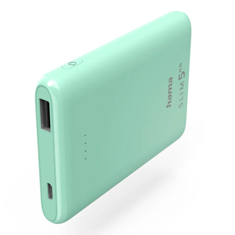 Hama powerbank SLIM 5HD, 5000mAh, zielony
