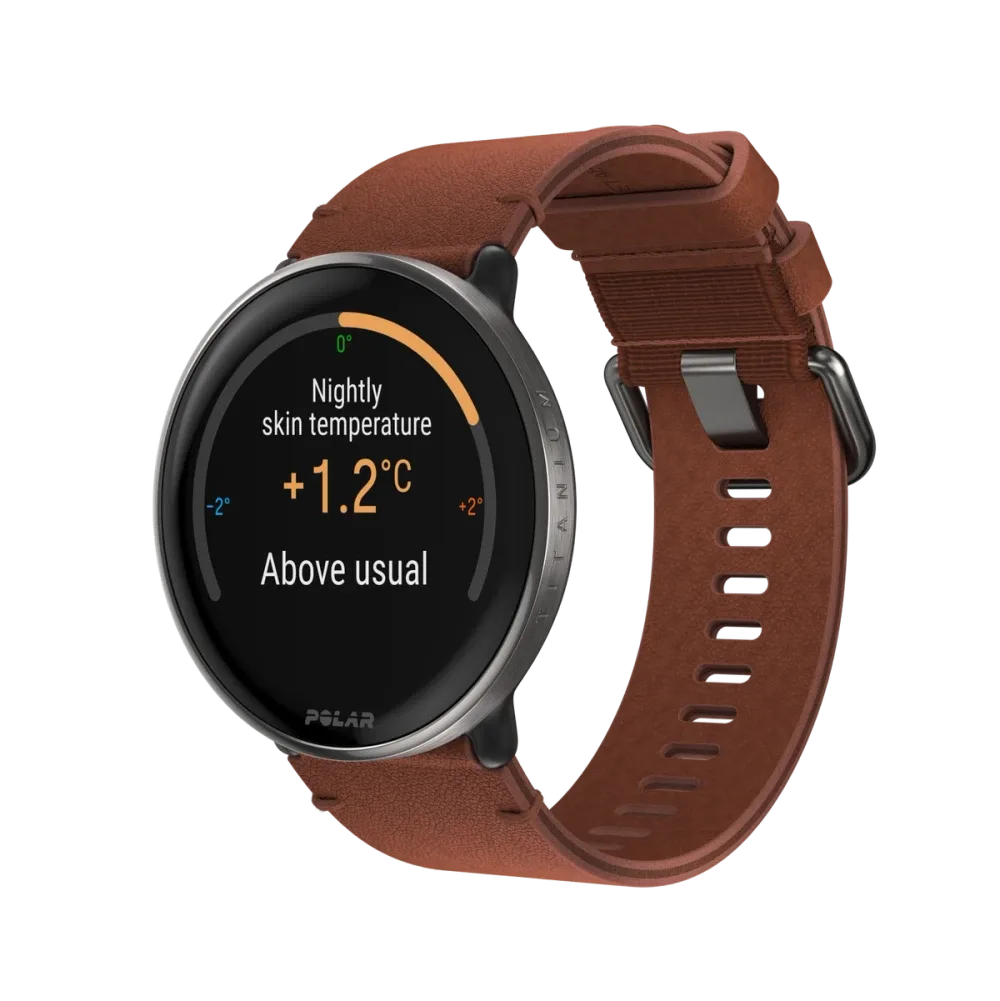 Polar Ignite 3 Titanium brązowy skórzany M/L smartwatch