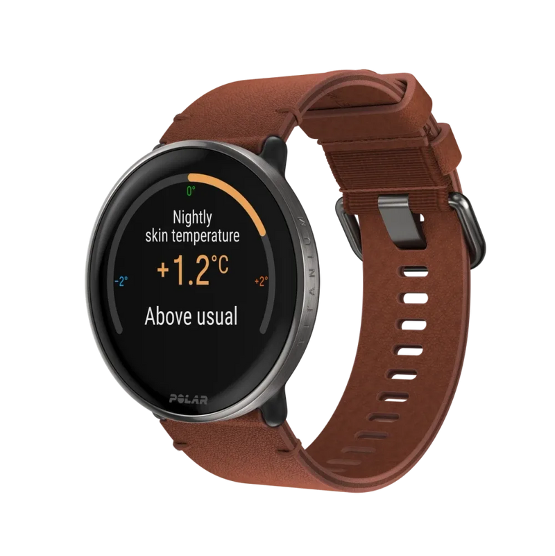 Polar Ignite 3 Titanium brązowy skórzany M/L smartwatch