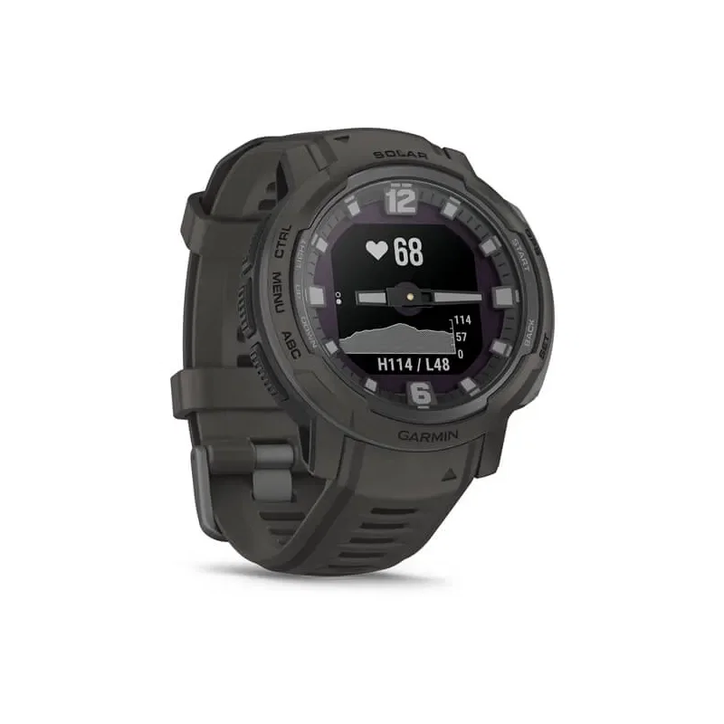 Garmin Instinct Crossover Solar - Zegarek hybrydowy z analogowymi wskazówkami, Grafitowy - OUTLET