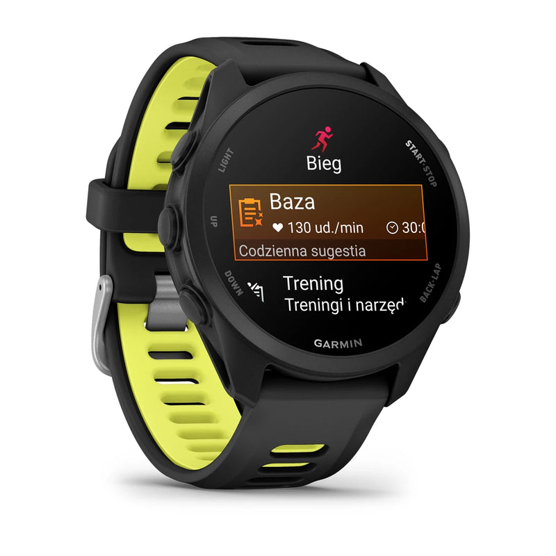 Garmin Forerunner 170 – Black / Amp Yellow z paskiem w kolorze Black / Amp Yellow