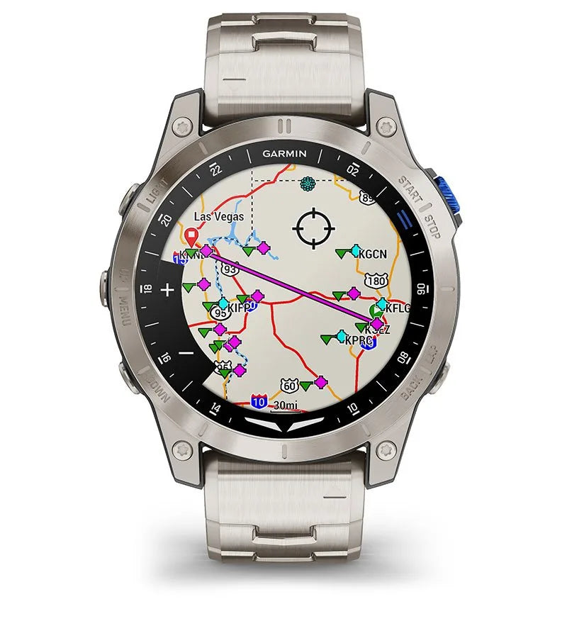 Garmin D2 Mach 1 – Zegarek lotniczy z tytanową bransoletą - OUTLET