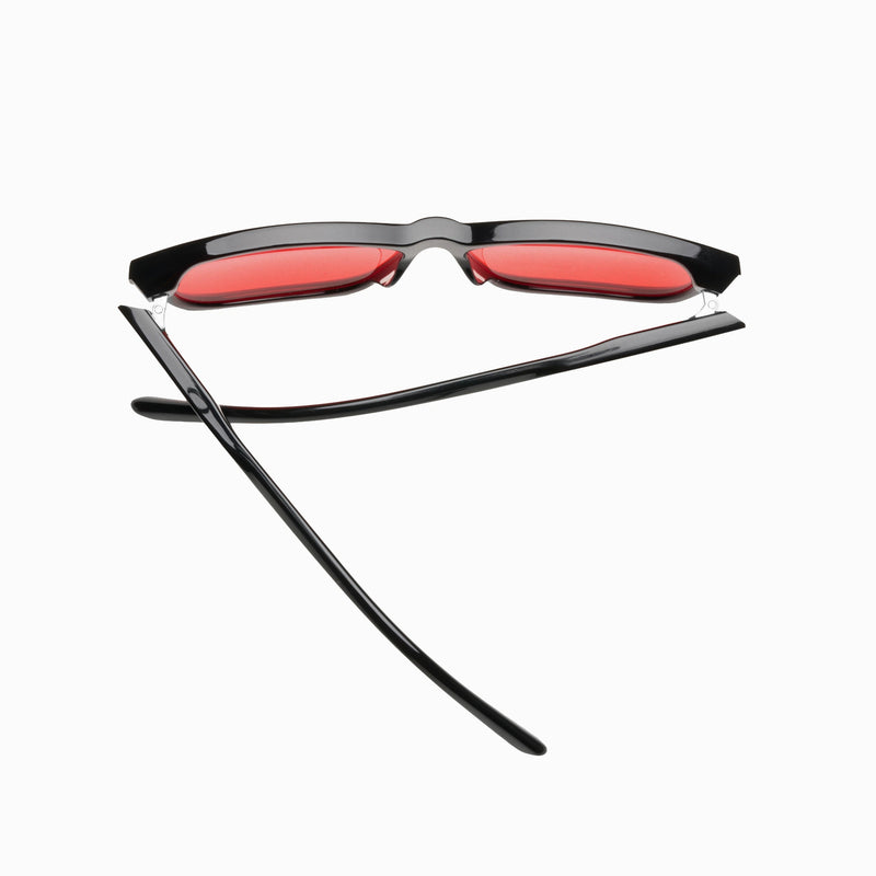 Flowlife Flowglasses Night Sync 02 – Morata Edition – Okulary blokujące światło niebieskie i zielone, Czerwone soczewki, Czarna oprawka (z polimeru)