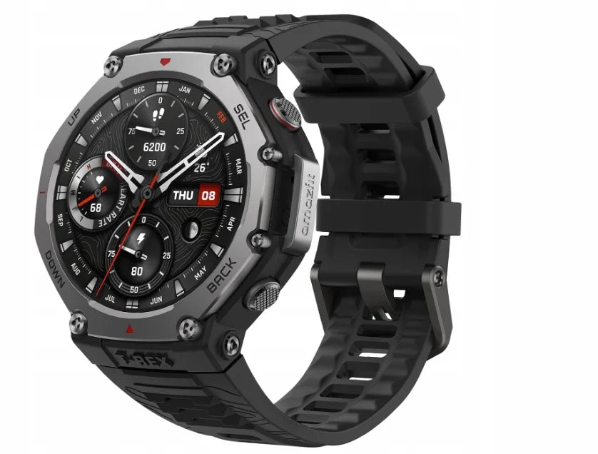 AMAZFIT T-REX 3 Onyx czarny smartwatch zegarek sportowy + Roczna Subskrypcja Zepp Aura
