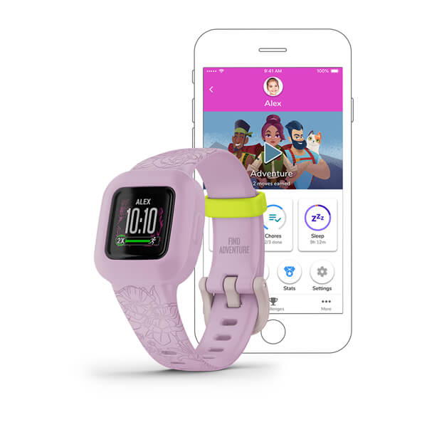 Garmin Vívofit jr. 3 – Monitor aktywności dla dzieci, Różowe kwiaty - OUTLET