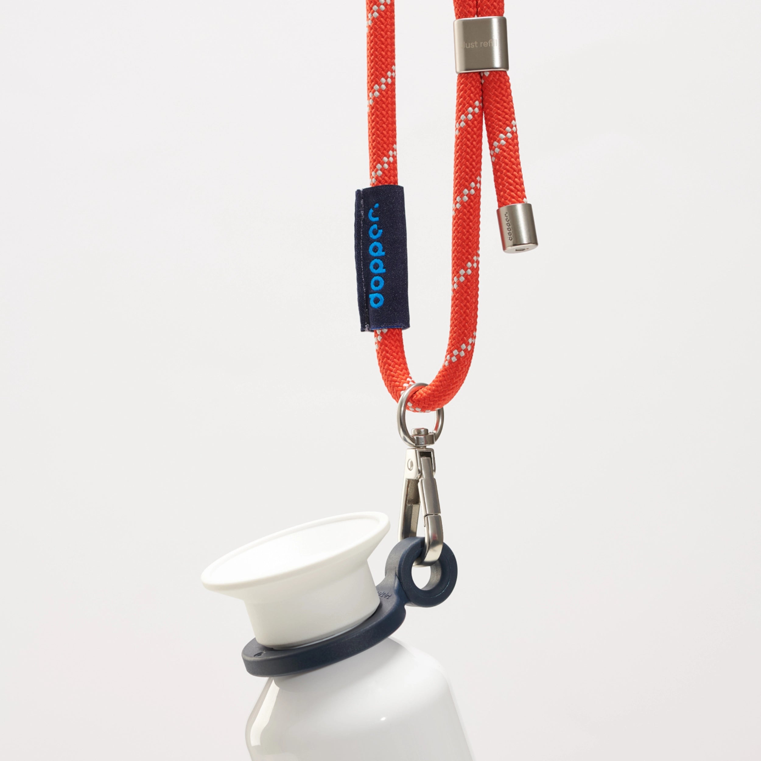 Dopper Cord regulowana linka uchwyt do butelki w kolorze Silver Red