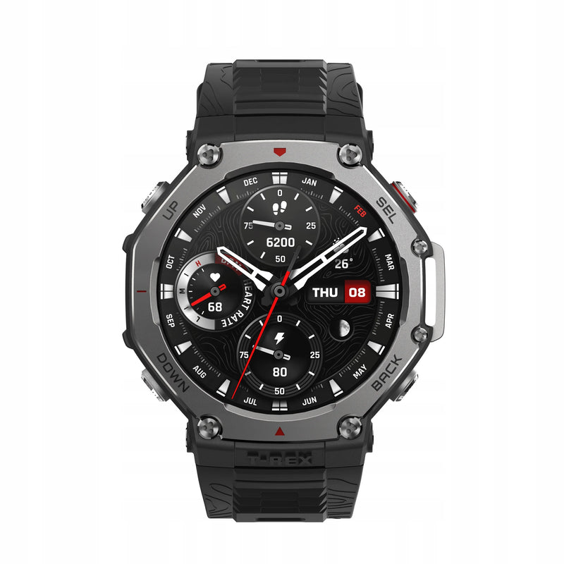 AMAZFIT T-REX 3 Onyx czarny smartwatch zegarek sportowy + Roczna Subskrypcja Zepp Aura
