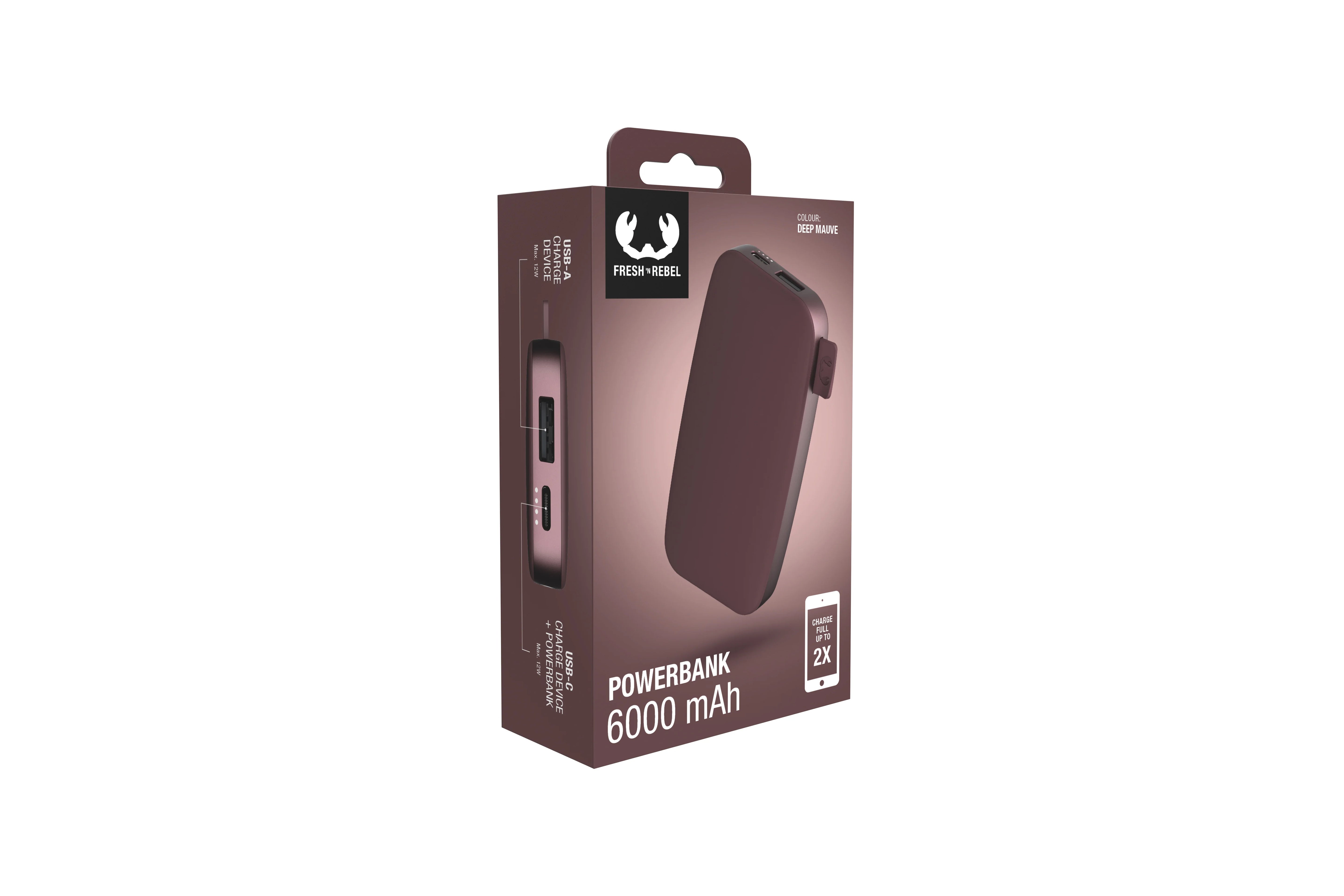 Fresh 'n Rebel Powerbank Deep Mauve 6000 mAh