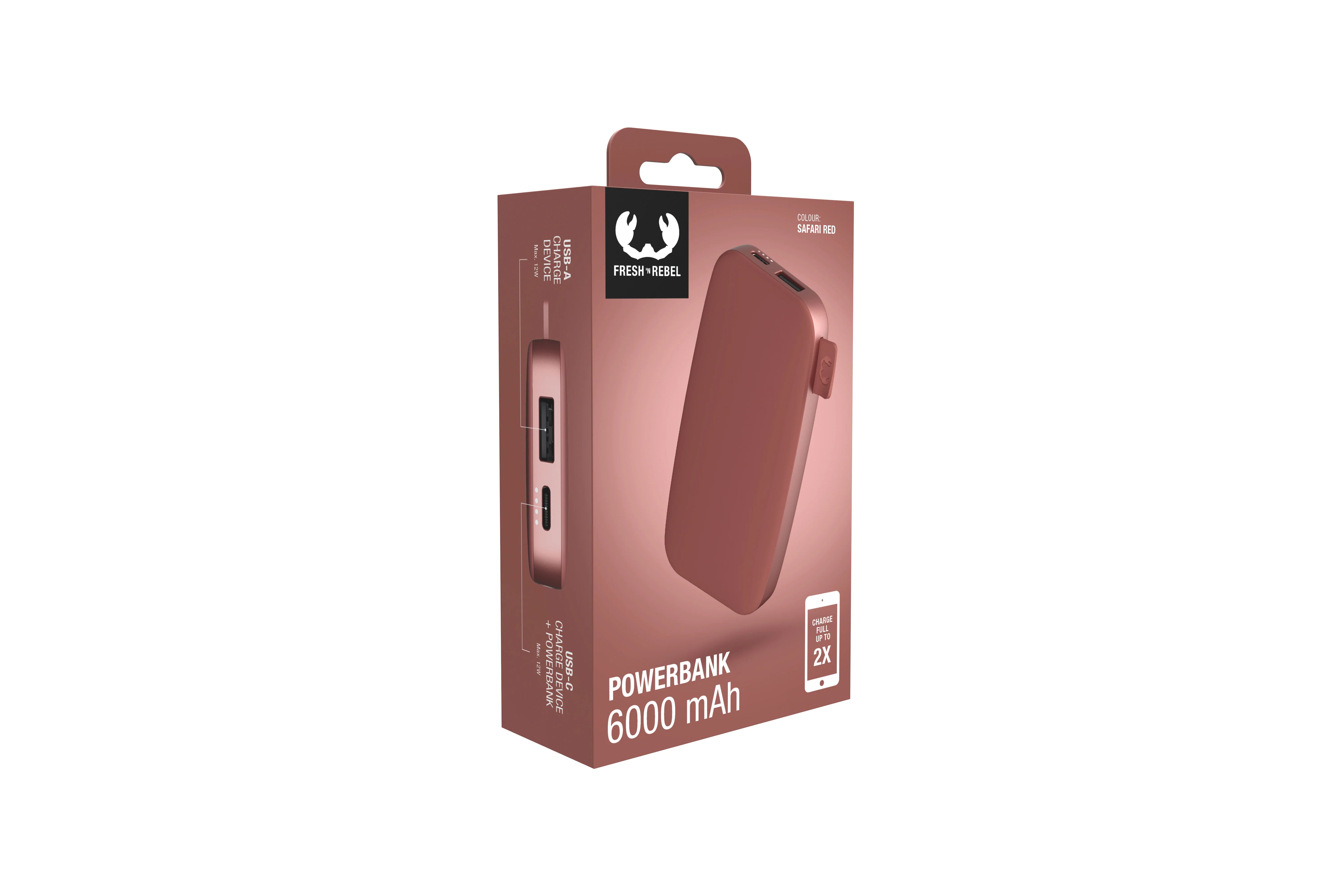 Fresh 'n Rebel Powerbank Safari Red 6000 mAh