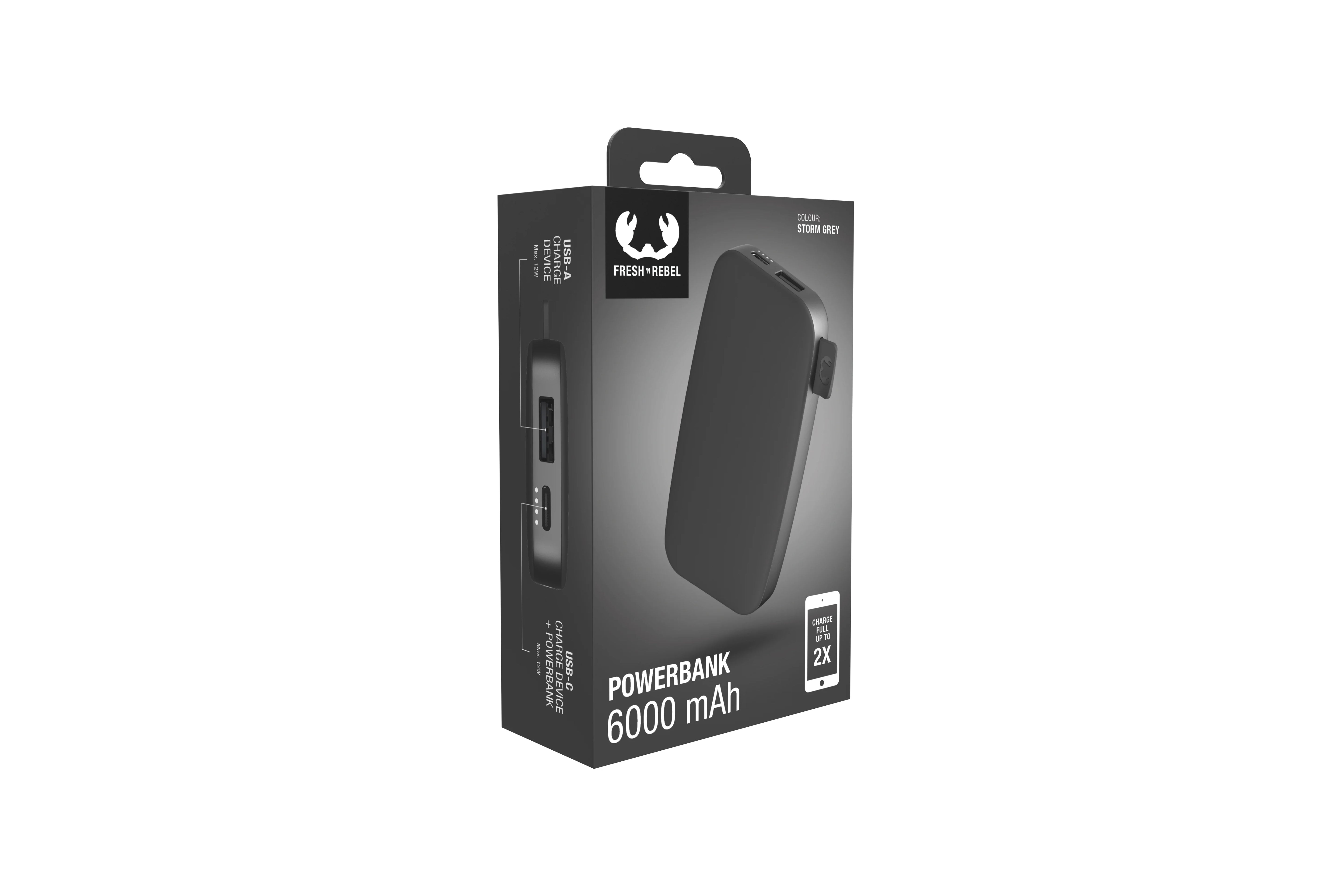 Fresh 'n Rebel Powerbank Storm Grey 6000 mAh 2PB6100SG - cena, opinie
