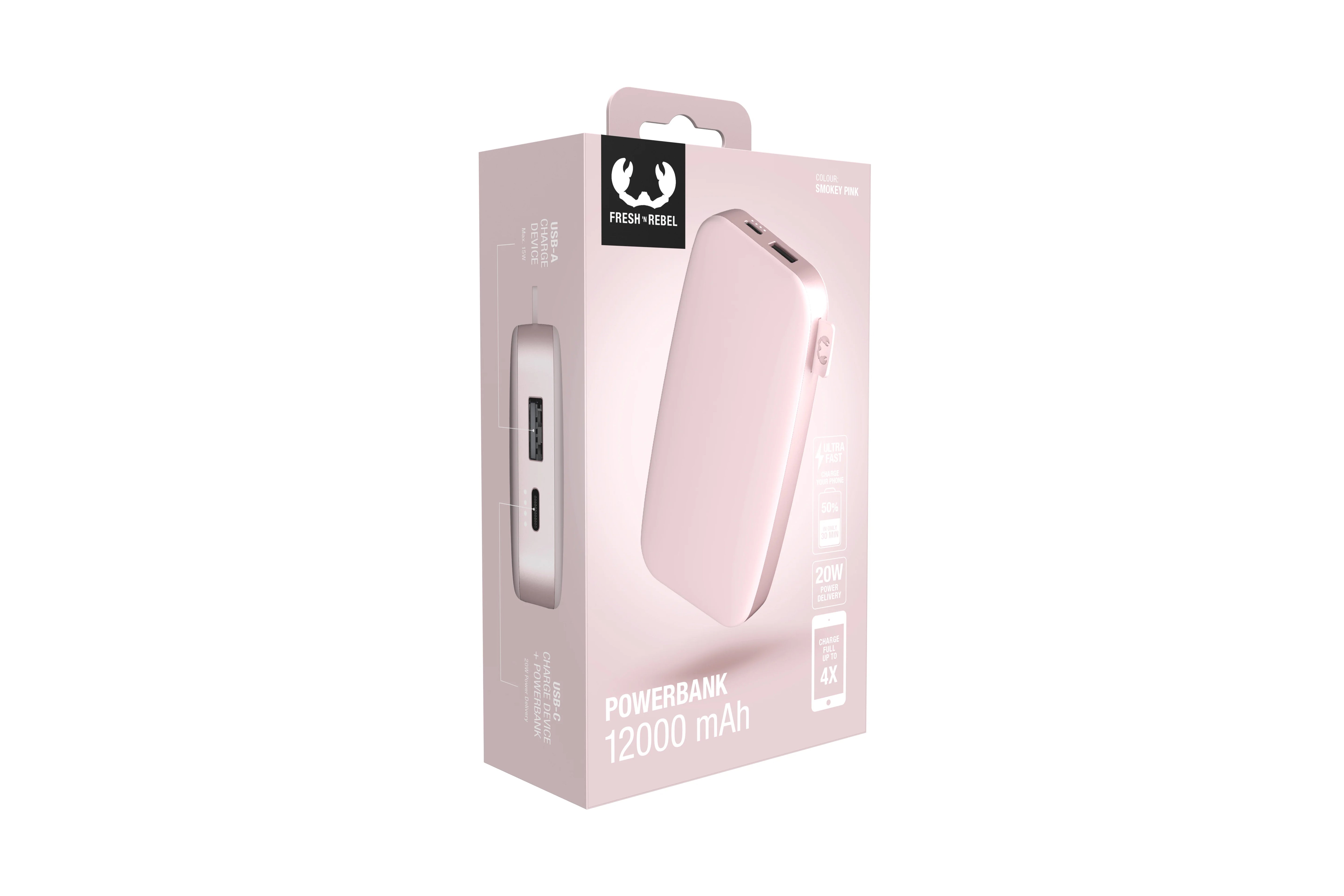 Fresh 'n Rebel Powerbank Smokey Pink 12000 mAh