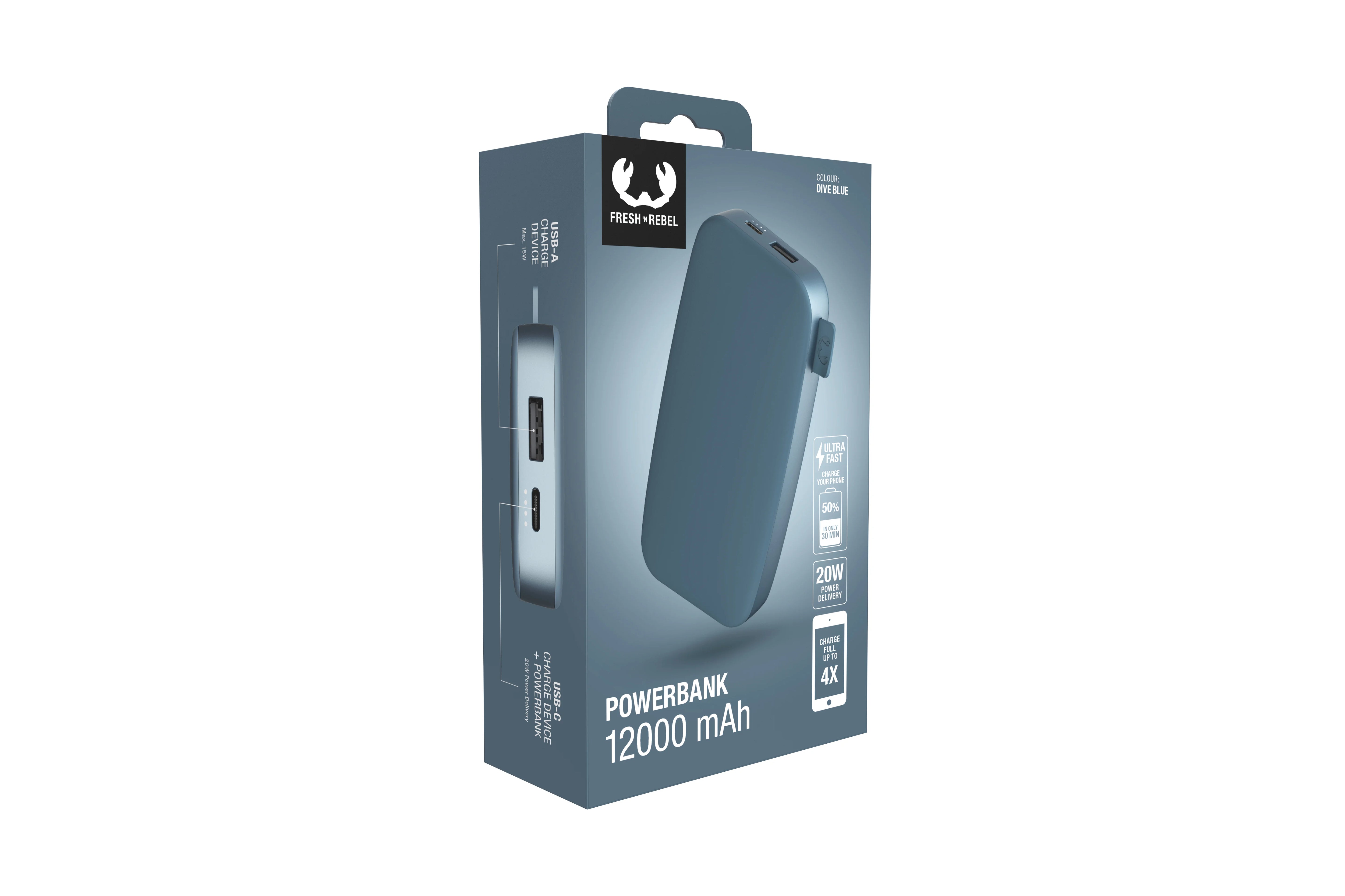 Fresh 'n Rebel Powerbank Dive Blue 12000 mAh