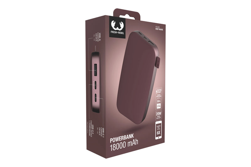 Fresh 'n Rebel Powerbank Deep Mauve 18000 mAh
