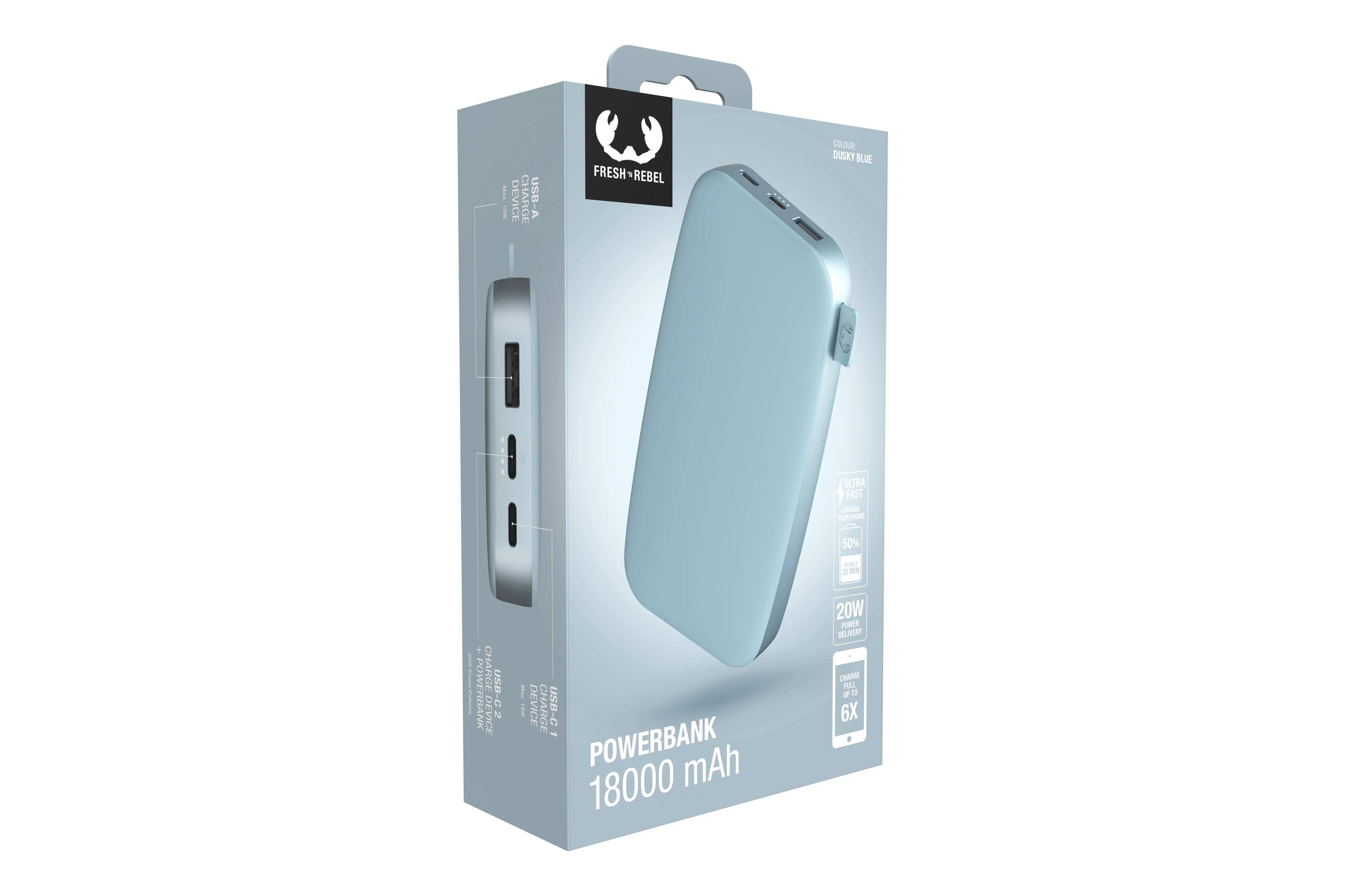 Fresh 'n Rebel Powerbank Dusky Blue 18000 mAh