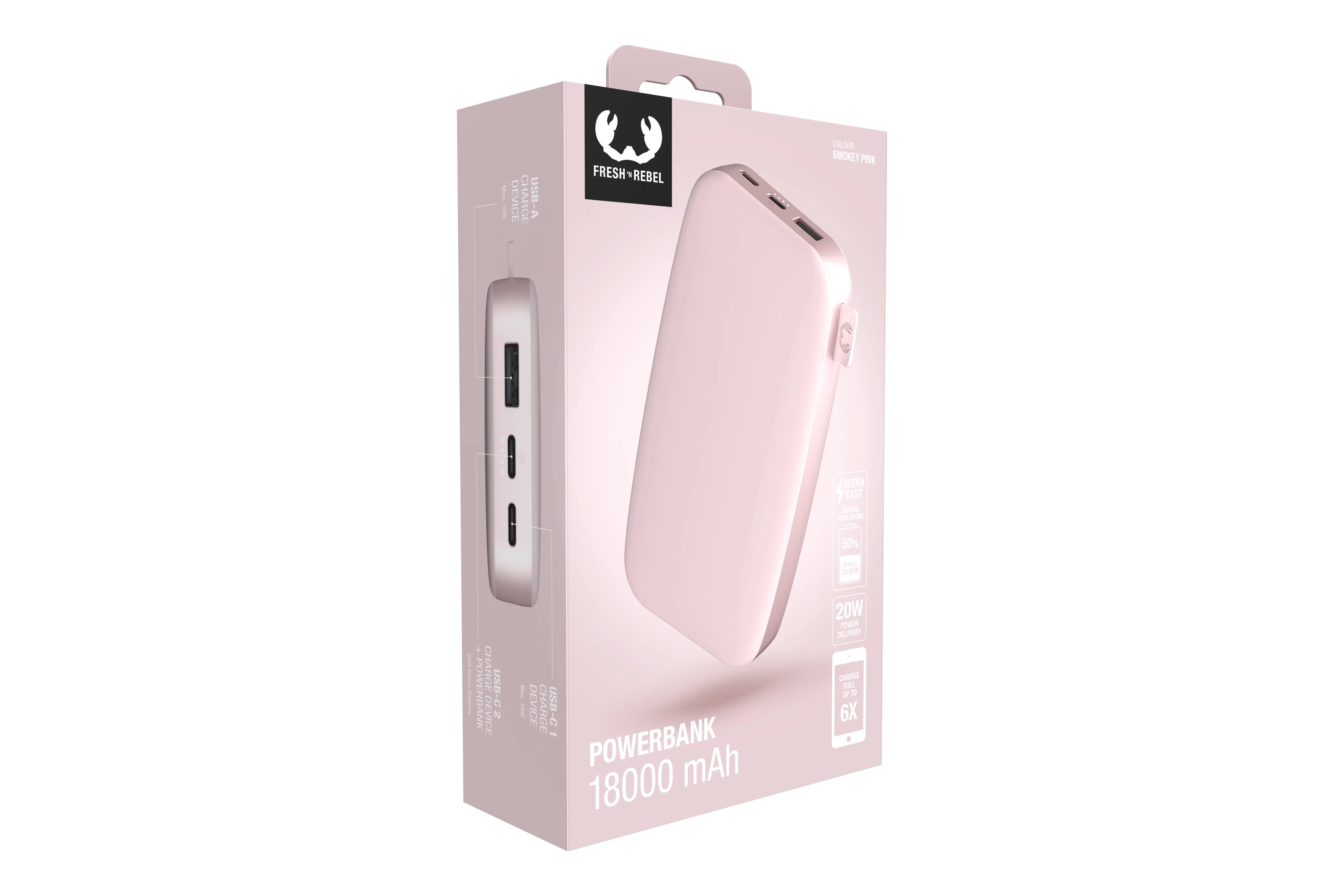 Fresh 'n Rebel Powerbank Smokey Pink 18000 mAh