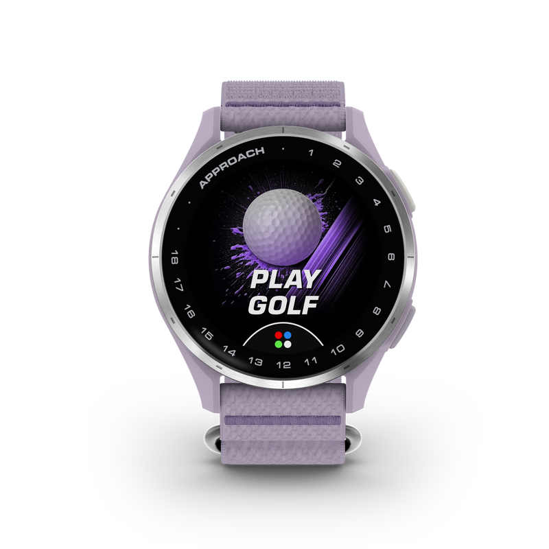Garmin Approach® J1 – Aluminiowa ramka w kolorze Silver/Pasek ComfortFit Lilac