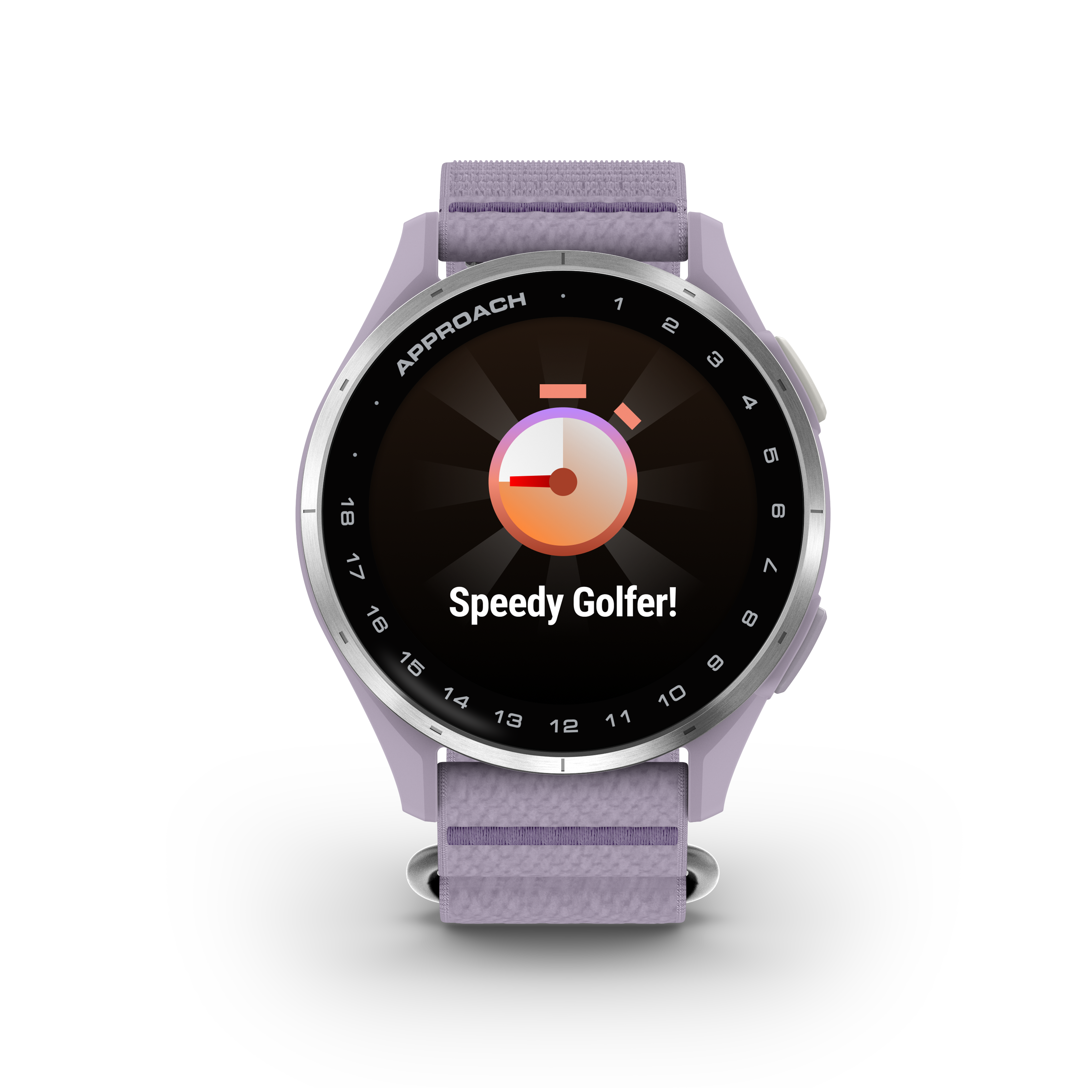 Garmin Approach® J1 – Aluminiowa ramka w kolorze Silver/Pasek ComfortFit Lilac