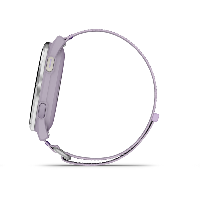 Garmin Approach® J1 – Aluminiowa ramka w kolorze Silver/Pasek ComfortFit Lilac