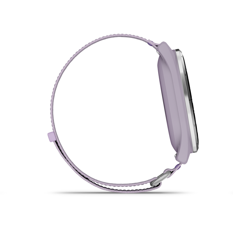Garmin Approach® J1 – Aluminiowa ramka w kolorze Silver/Pasek ComfortFit Lilac
