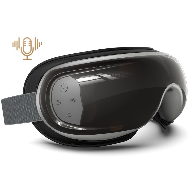 Renpho Edge Eyeris 3 czarny - Inteligentny masażer oczu ze sterowaniem głosowym i maską żelową