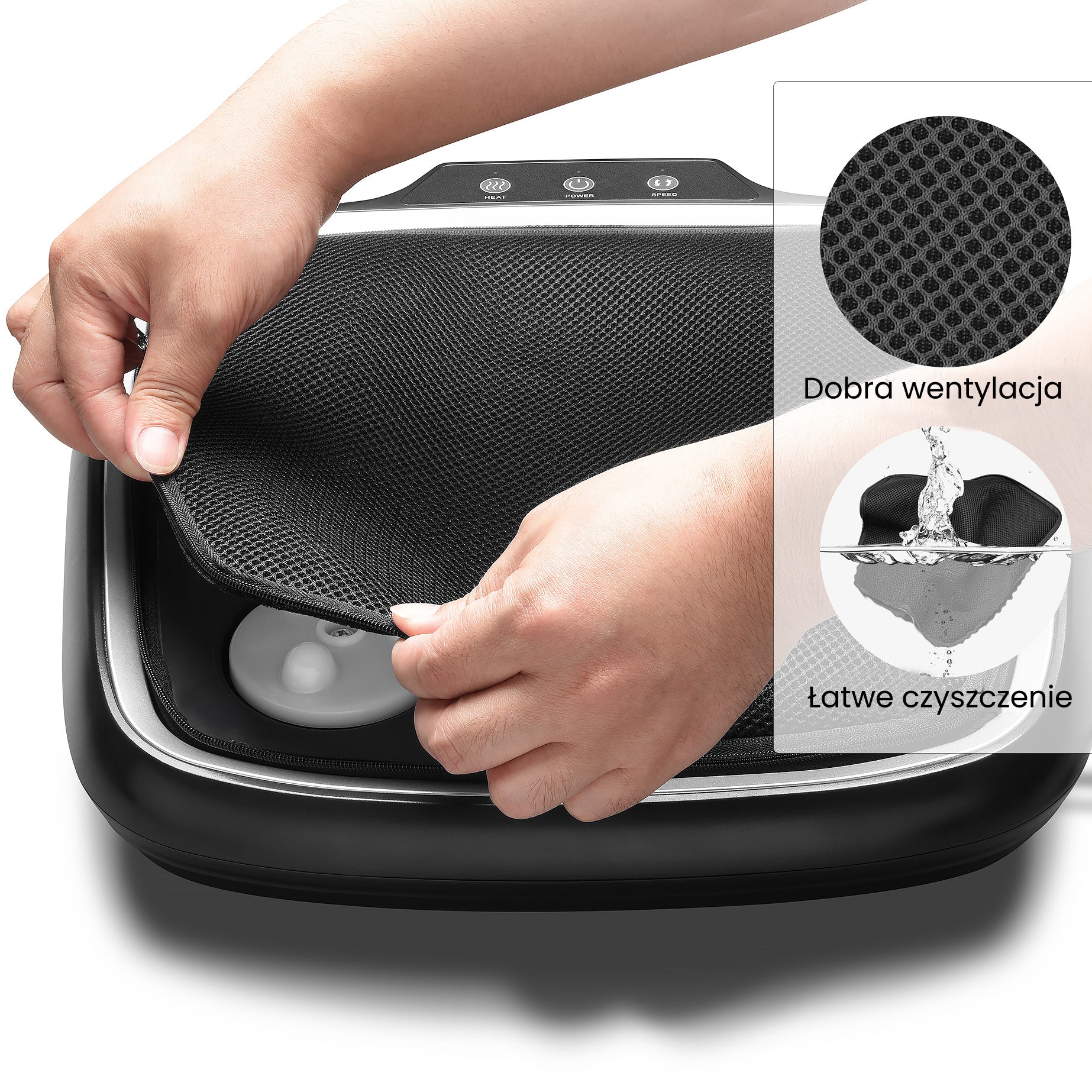 Renpho RF-FM062 – Profesjonalny masażer stóp i łydek Shiatsu z funkcją podgrzewania Czarny