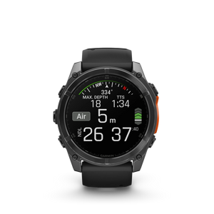 Garmin Fenix 8 AMOLED Standard Edition 51 mm - Slate grey, czarny silikonowy pasek