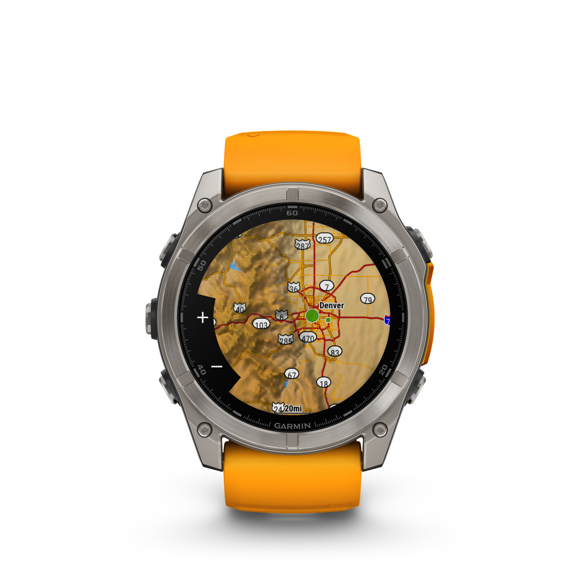 Garmin Fenix 8 51mm, AMOLED, Sapphire, Tytanowy z paskiem silikonowym w kolorze Spark orange / Graphite